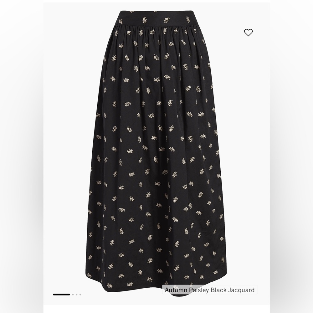 Hill House Black Maxi Skirt with Cream Paisley Print